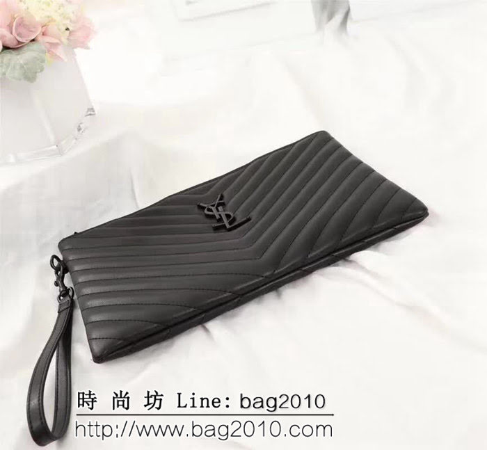 YSL聖羅蘭 最高版本 YvesSaintLaurent繡花線小牛皮手包 26619 YAS1102